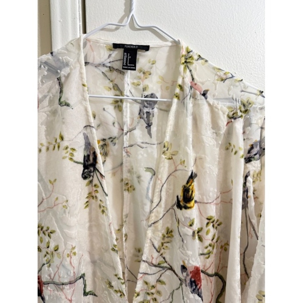 Bird & Branch Sheer Velvet Burnout Kimono Ivory Multi One Size S-XXL - Picture 3 of 14
